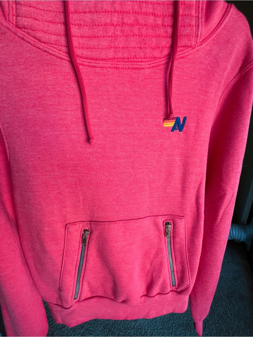 Aviator Nation Ninja Hoodie XS Red | Classic Funnel Neck Sweatshirt - Picture 3 of 16
